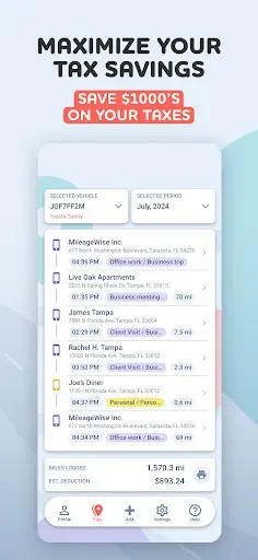 Скриншот 2 — Mileage Tracker by MileageWise