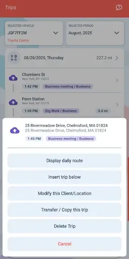 Скриншот 7 — Mileage Log from Google Maps