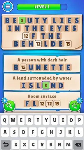 Скриншот 1 — Cryptic Words: Игра Кроссворд