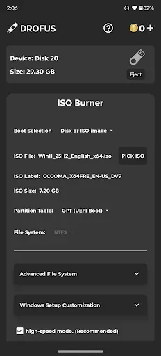 Скриншот 5 — DROFUS - ISO 2 USB
