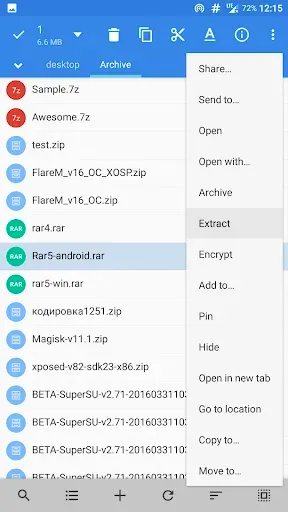 Скриншот 1 — MiX Archive (MiXplorer Add-on)