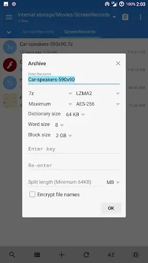 Скриншот 2 — MiX Archive (MiXplorer Add-on)