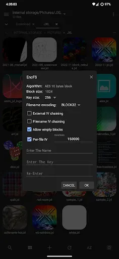Скриншот 1 — MiX Encrypt (MiXplorer add-on)