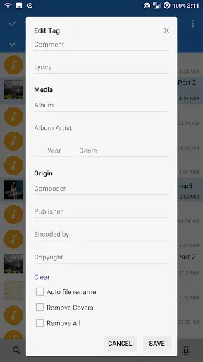 Скриншот 4 — MiX Tagger (MiXplorer Add-on)