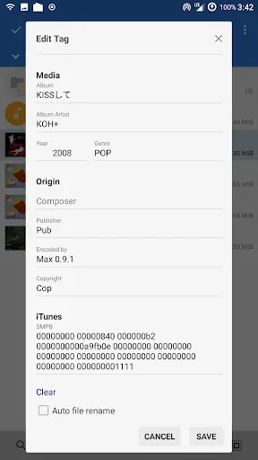 Скриншот 5 — MiX Tagger (MiXplorer Add-on)