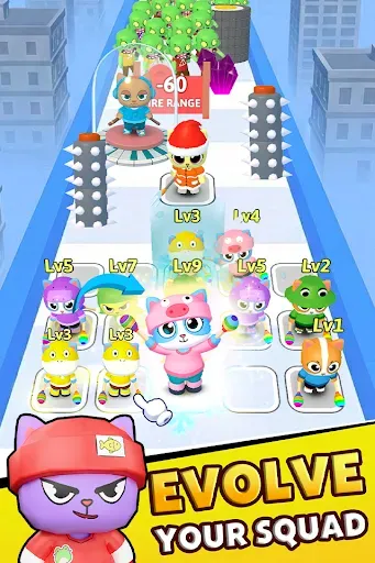 Скриншот 1 — Meow Rush: Merge & Run