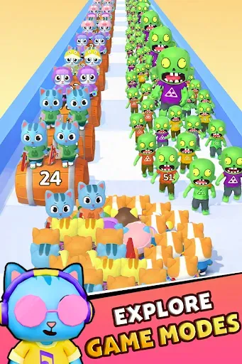Скриншот 2 — Meow Rush: Merge & Run