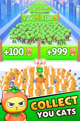 Скриншот 3 — Meow Rush: Merge & Run