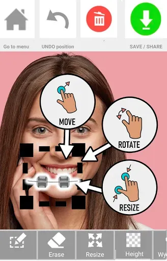 Скриншот 1 — Braces on teeth: Photo editor