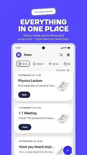 Скриншот 1 — Notely Voice: AI Voice to Text