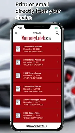 Скриншот 2 — Monroney Labels VIN Decoder