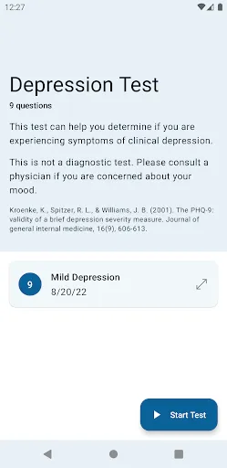 Скриншот 1 — Depression Test