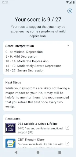 Скриншот 3 — Depression Test