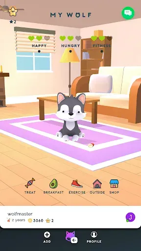 Скриншот 2 — My Wolf - Own a pet wolf