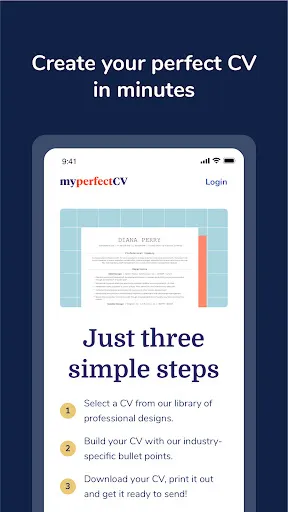 Скриншот 1 — MyPerfectCV: Resume CV Builder