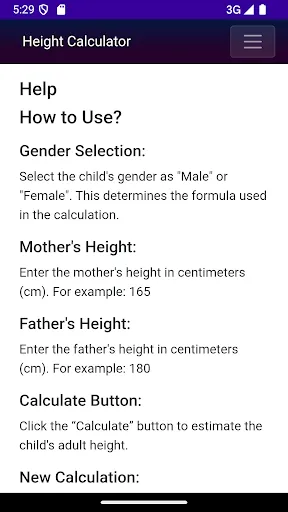 Скриншот 3 — Height Calculator