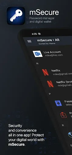 Скриншот 1 — mSecure - Password Manager