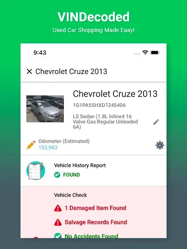 Скриншот 8 — VIN Check Report for Used Cars