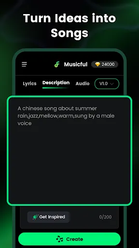 Скриншот 2 — AI Song & Music Maker-Musicful