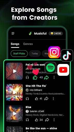 Скриншот 3 — AI Song & Music Maker-Musicful