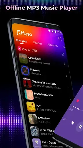 Скриншот 2 — Offline Music Mp3 Player- Muso