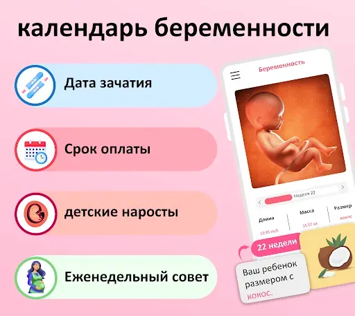 Скриншот 1 — календарь беременности неделям