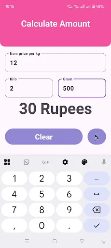 Скриншот 2 — Taraju Rate&Weight Calculator