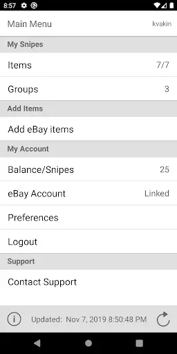 Скриншот 1 — Снайпер для eBay аукционов