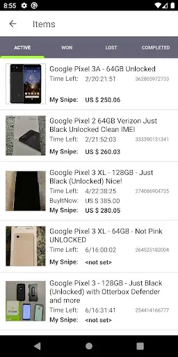 Скриншот 2 — Снайпер для eBay аукционов