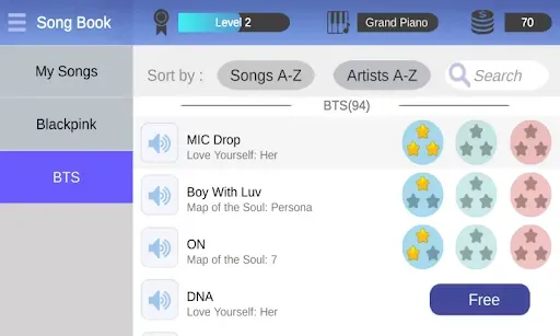 Скриншот 1 — KPOP Tiles Deluxe - Kpop Piano