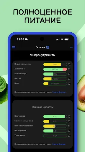 Скриншот 4 — Счетчик калорий・Дневник・EatFit