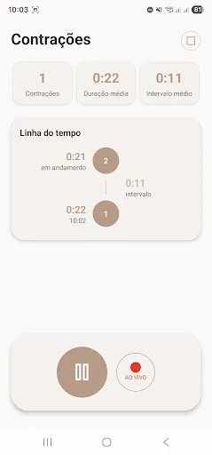 Скриншот 1 — Contador de Contrações Grátis