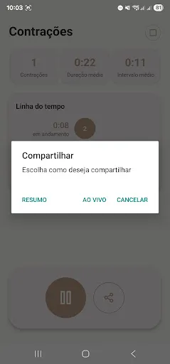 Скриншот 2 — Contador de Contrações Grátis