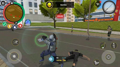 Скриншот 1 — Rope Hero: Mafia City Wars