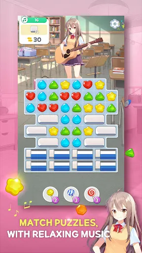 Скриншот 2 — Guitar Girl Match 3