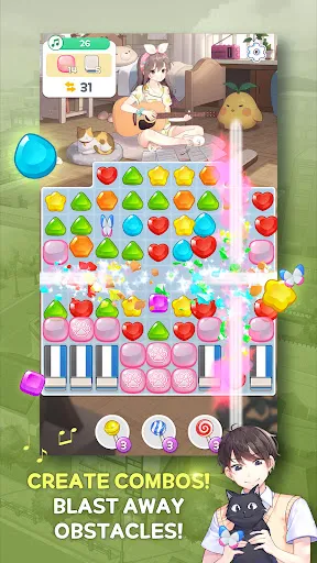 Скриншот 5 — Guitar Girl Match 3