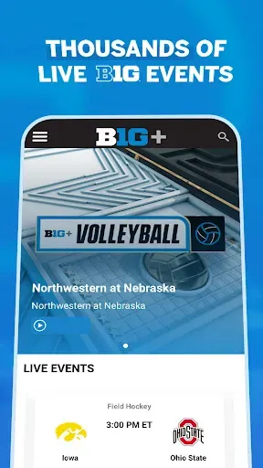 Скриншот 1 — B1G+: Watch College Sports