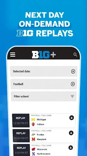 Скриншот 2 — B1G+: Watch College Sports