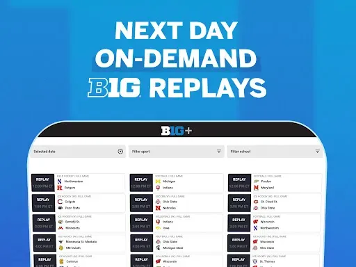 Скриншот 7 — B1G+: Watch College Sports