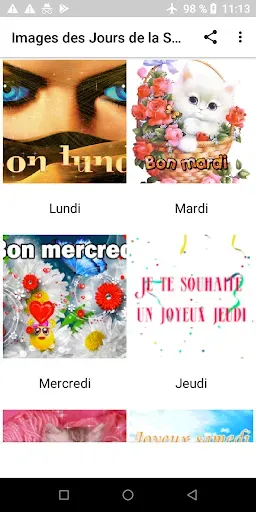 Скриншот 1 — Jours de la semaine français