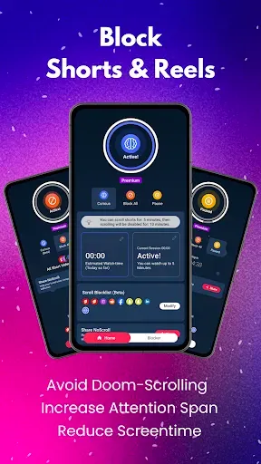 Скриншот 1 — NoScroll: Block Reels & Shorts