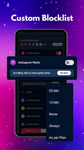 Скриншот 2 — NoScroll: Block Reels & Shorts