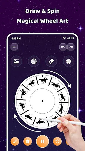 Скриншот 1 — Magic Wheel - Spin Art Drawing