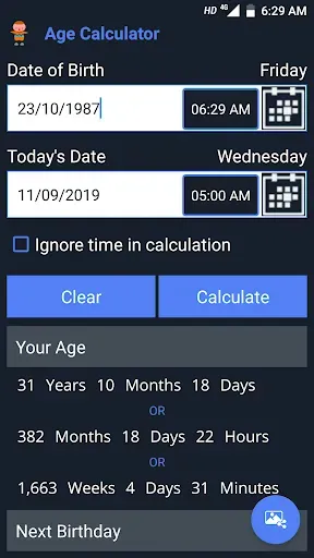 Скриншот 2 — Age Calculator Pro