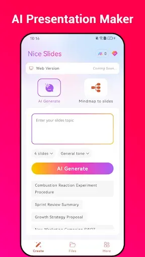 Скриншот 1 — Nice Slides: Mindmap to PPT,AI
