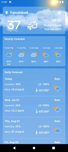 Скриншот 4 — Weather Lite: Live Forecast