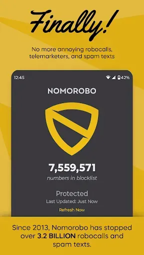 Скриншот 1 — Nomorobo Basic Robocall Block