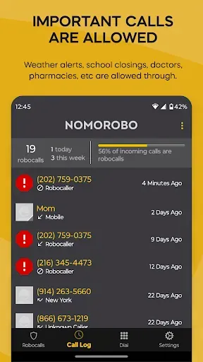 Скриншот 3 — Nomorobo Basic Robocall Block