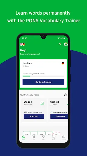 Скриншот 1 — PONS Vocabulary Trainer