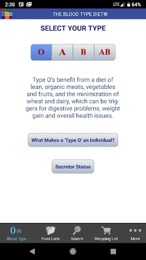 Скриншот 1 — The Blood Type Diet®